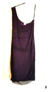 Purple with black overlay party dress